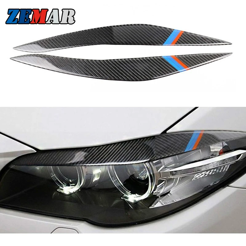 ZEMAR 1SET Carbon Fiber for BMW F10 2011-2017 Headlights Eyebrow Eyelids Cover Car-styling Decoration M Sticker Accessories 
ZEMAR 1SET Carbon Fiber for BMW F10 2011-2017 Headlights Eyebrow Eyelids Cover Car-styling Decoration M Sticker Accessories