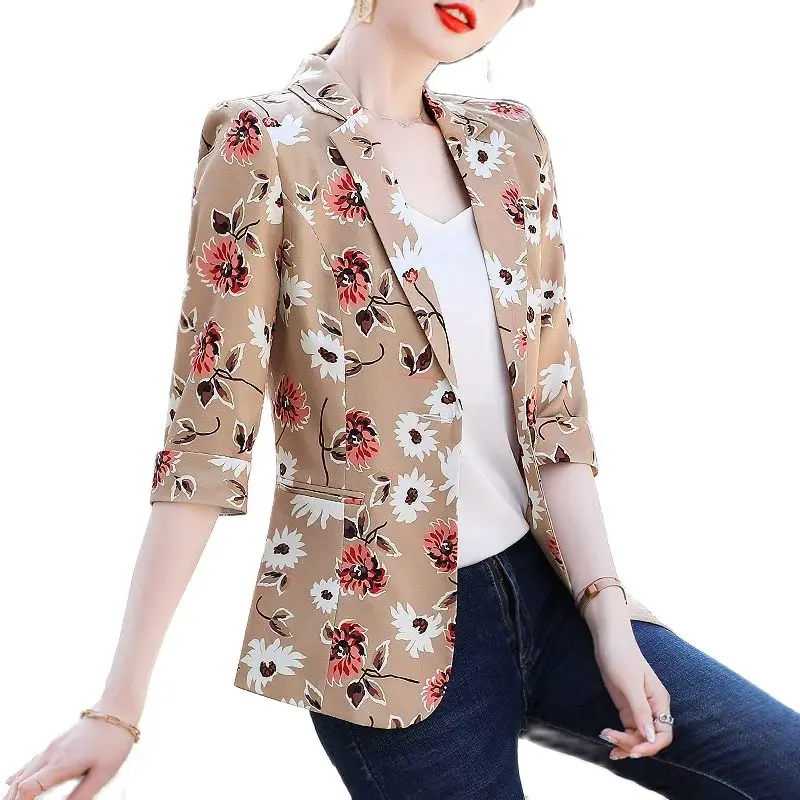 2021 Summer Thin Fried Street Printed Small Suit Jacket Women's Fashion Slim Foreign Style Seven-point Sleeve Small Suit
2021 Summer Thin Fried Street Printed Small Suit Jacket Women's Fashion Slim Foreign Style Seven-point Sleeve Small Suit