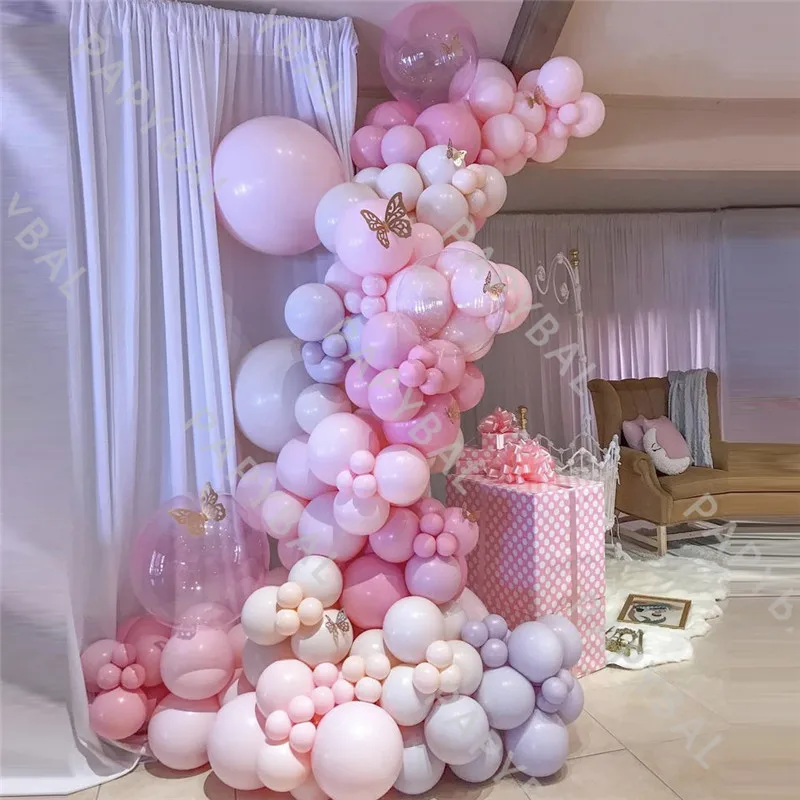 

1set Macaron Purple Pink Balloon Romantic Wedding Arch Garland Balloons Kit DIY Birthday Party Decor Baby Shower Globos