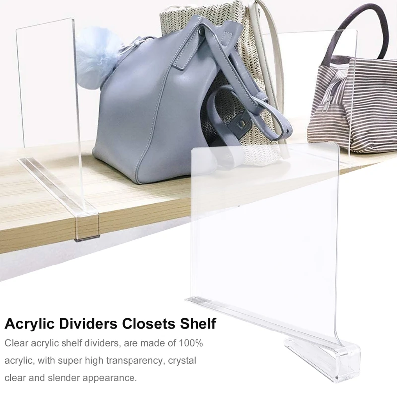 2 Pcs Clear Acrylic Shelf Dividers for Closet Wood Closets Shelf Separator and Organizer Multipurpose Partition Plate
2 Pcs Clear Acrylic Shelf Dividers for Closet Wood Closets Shelf Separator and Organizer Multipurpose Partition Plate