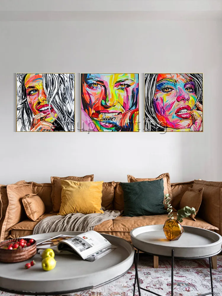 Set of 3 Modern hand painted palette knife portrait face painting on canvas wall art pictures for living room wall decoration
Set of 3 Modern hand painted palette knife portrait face painting on canvas wall art pictures for living room wall decoration