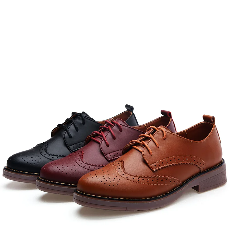 Fashion Women Shoes New British Style Vintage Genuine Leather Oxford Shoes Woman Casual Lace Up Flats Shoes Female Brogue Shoes
Fashion Women Shoes New British Style Vintage Genuine Leather Oxford Shoes Woman Casual Lace Up Flats Shoes Female Brogue Shoes