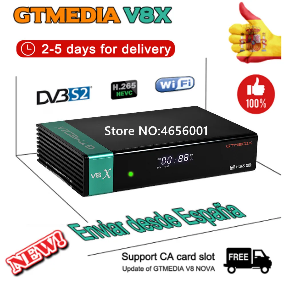 Новая модель спутникового декодера GTmedia V8X, встроенный Wi-Fi обновление GTmedia V8 NOVA DVB-S2 h.265 1080P спутниковый ТВ-приемник
Новая модель спутникового декодера GTmedia V8X, встроенный Wi-Fi обновление GTmedia V8 NOVA DVB-S2 h.265 1080P спутниковый ТВ-приемник