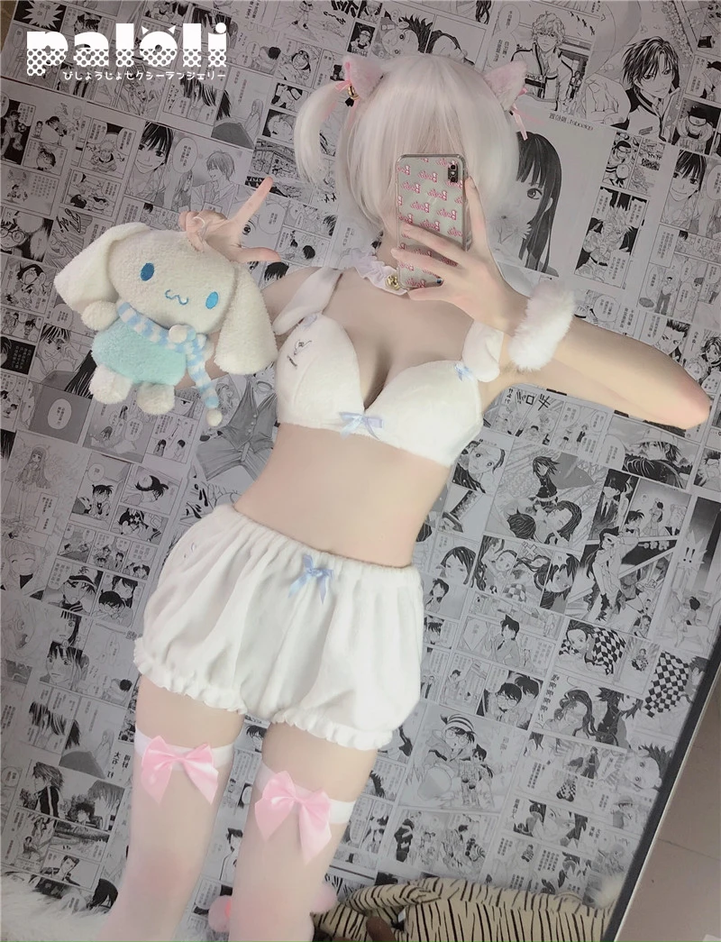 Adorable Anime Long Ear Doggy Cartoon Pattern Pajamas 2020 Japanese Kawaii Velvet Bra Set For Girls With Fluffy Bloomer Shorts
Adorable Anime Long Ear Doggy Cartoon Pattern Pajamas 2020 Japanese Kawaii Velvet Bra Set For Girls With Fluffy Bloomer Shorts