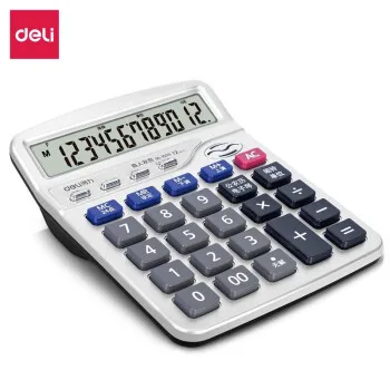 

Deli 1525 Multi-Function Voice Calculator 12 Digits Electronic Desktop Home Office School Financial Accounting Tool Business