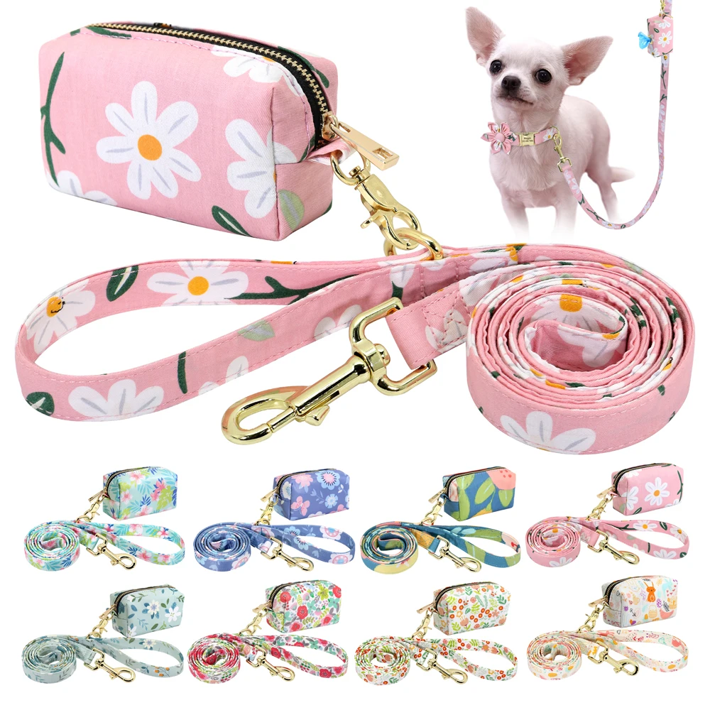 Flower Printed Dog Leash With Bag Small Medium Large Dog Pet Leashes Floral Print Nylon Dog Lead with Treat Bag Snack Bag
Flower Printed Dog Leash With Bag Small Medium Large Dog Pet Leashes Floral Print Nylon Dog Lead with Treat Bag Snack Bag