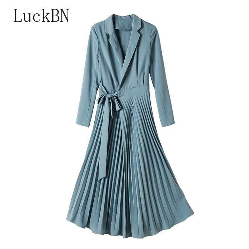 Women's Clothing Dresses Lapel Fashion Spring Dress Waist Tie Pleated Slim Vestidos Temperament Korean Dress Khaki Black 2021
Women's Clothing Dresses Lapel Fashion Spring Dress Waist Tie Pleated Slim Vestidos Temperament Korean Dress Khaki Black 2021