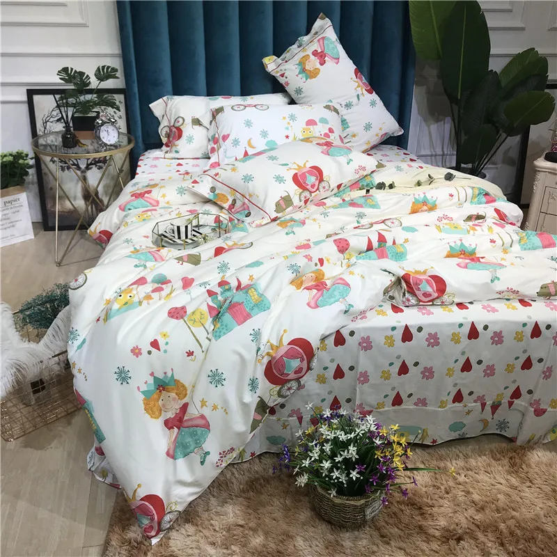 Cartoon princess bedding Set 4pcs Bed Sheet Duvet Cover Pillowcase hot Children's home textile twin queen king quilt cover sets
Cartoon princess bedding Set 4pcs Bed Sheet Duvet Cover Pillowcase hot Children's home textile twin queen king quilt cover sets