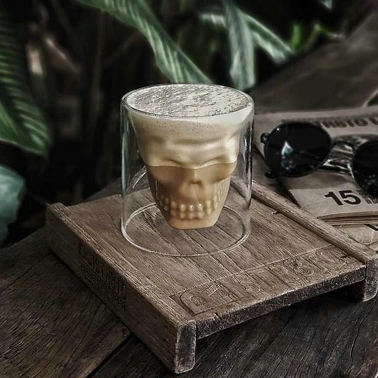 

Skull Wine Glass Mug Latte Coffee Whiskey Transparent Glass Cup Vodka Drinking Bar Club Wine Glass