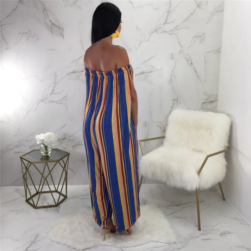 Sexy Backless Striped Off The Shoulder Jumpsuit 2018 Women Slash Neck Casual Loose Wide Leg Jumpsuit Romper Club Overalls Female
Sexy Backless Striped Off The Shoulder Jumpsuit 2018 Women Slash Neck Casual Loose Wide Leg Jumpsuit Romper Club Overalls Female