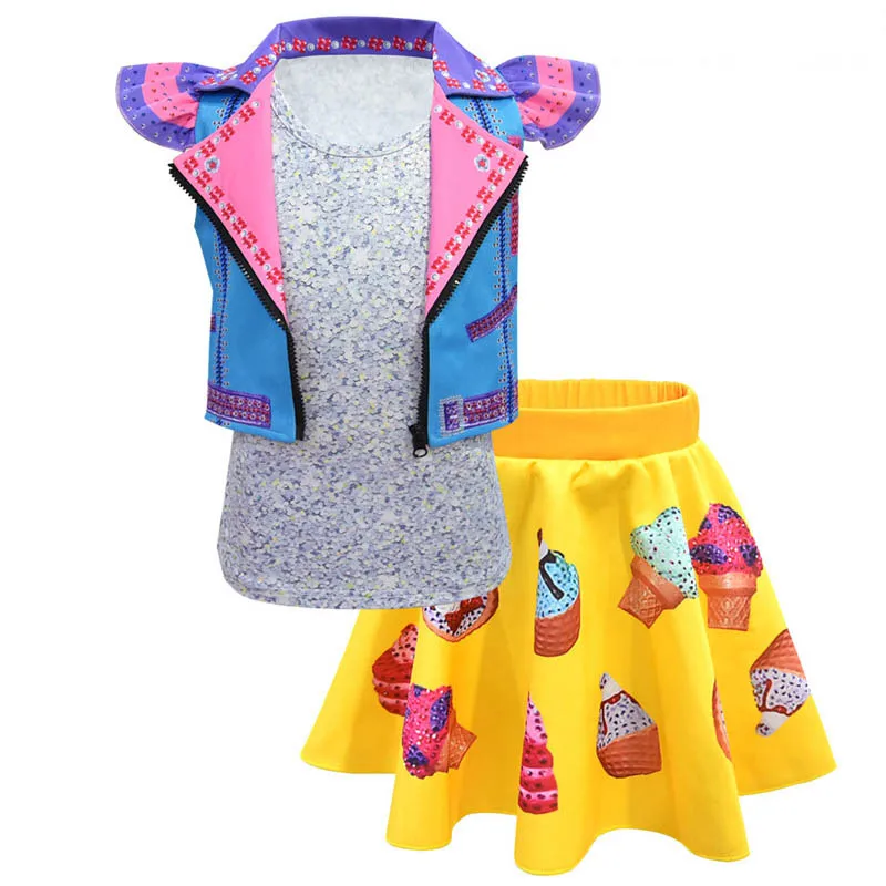 Модные Jojo Siwa девочек Комплекты одежды платье для детская одежда костюм: куртка с