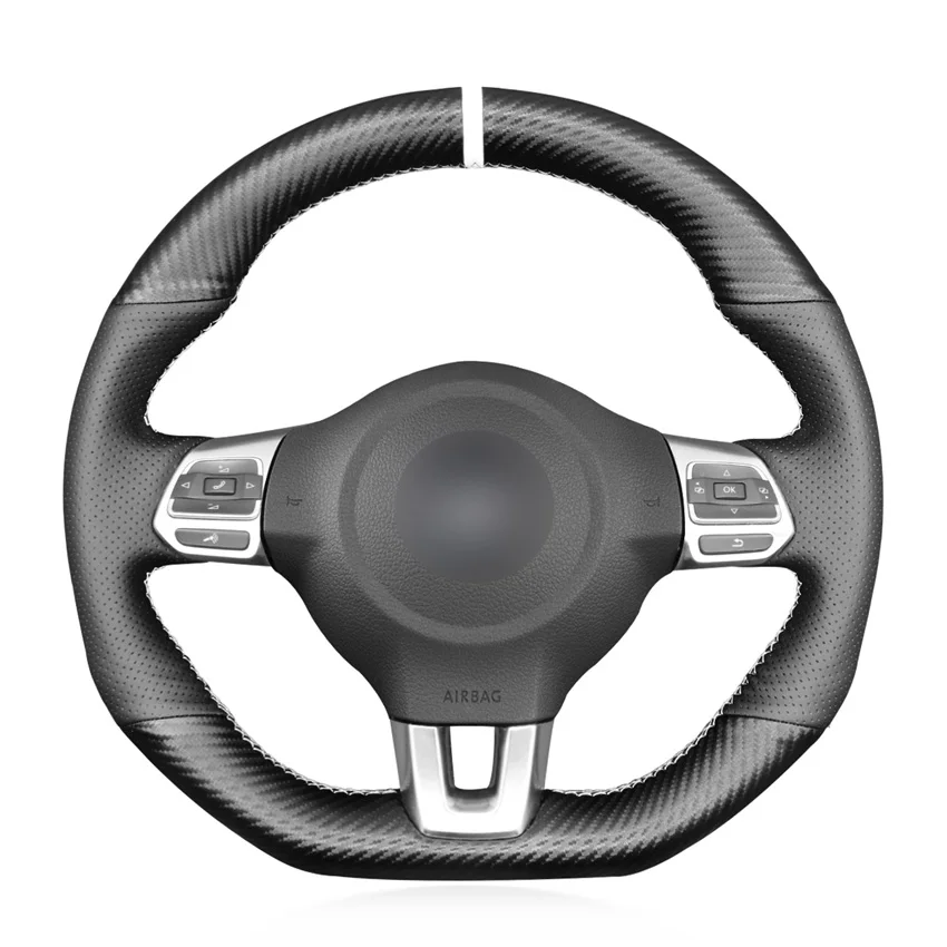 Black Matte PU Carbon Fiber Steering Wheel Cover for Volkswagen VW Golf 6 (VI) GTI Polo (R-Line) Scirocco Tiguan
Black Matte PU Carbon Fiber Steering Wheel Cover for Volkswagen VW Golf 6 (VI) GTI Polo (R-Line) Scirocco Tiguan