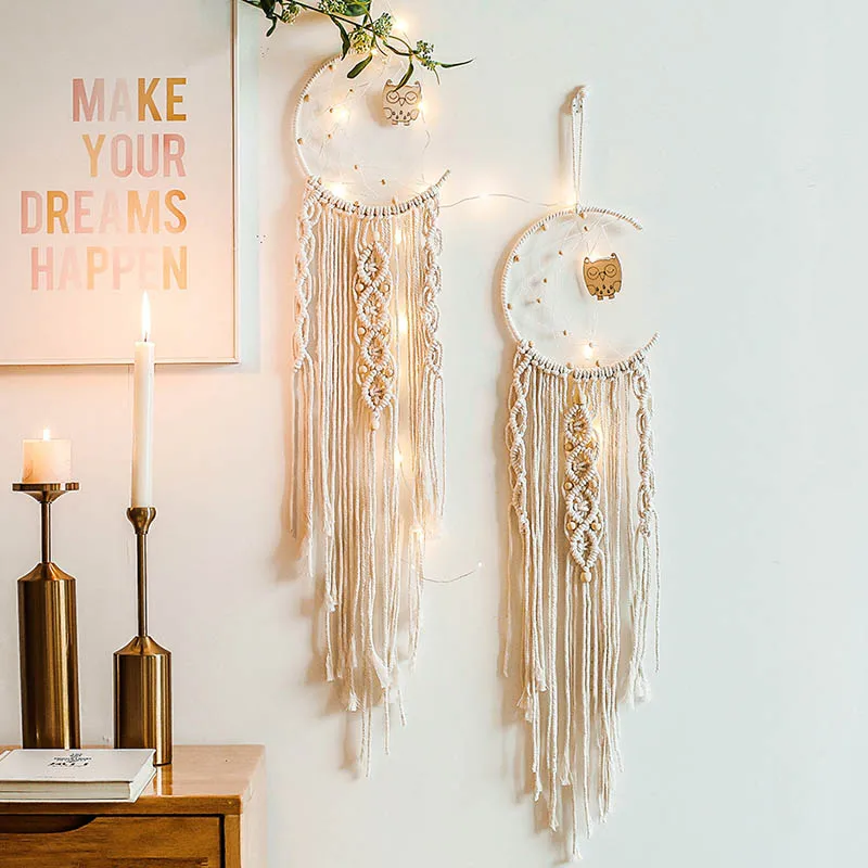 Owl Boho Style Wall Hanging Cotton Thread/Iron Ring Hand Woven Mini Wind Chimes Nice Gift Room Decoration
Owl Boho Style Wall Hanging Cotton Thread/Iron Ring Hand Woven Mini Wind Chimes Nice Gift Room Decoration