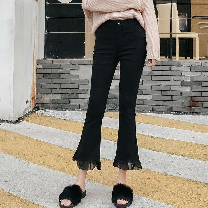 Lace Patchwork Pants Women High Waist Pockets Ankle Length Flare Pants 2020 Spring Summer Office Ladies Pants Trousers Women
Lace Patchwork Pants Women High Waist Pockets Ankle Length Flare Pants 2020 Spring Summer Office Ladies Pants Trousers Women