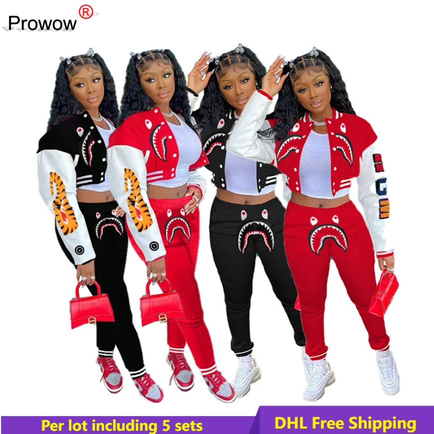 PROWOW Women Baseball Uniform Jacket Sweatpants Two Piece Set Outfits Active Tracksuits Print Sports Suits wholesale DHL 6226
PROWOW Women Baseball Uniform Jacket Sweatpants Two Piece Set Outfits Active Tracksuits Print Sports Suits wholesale DHL 6226