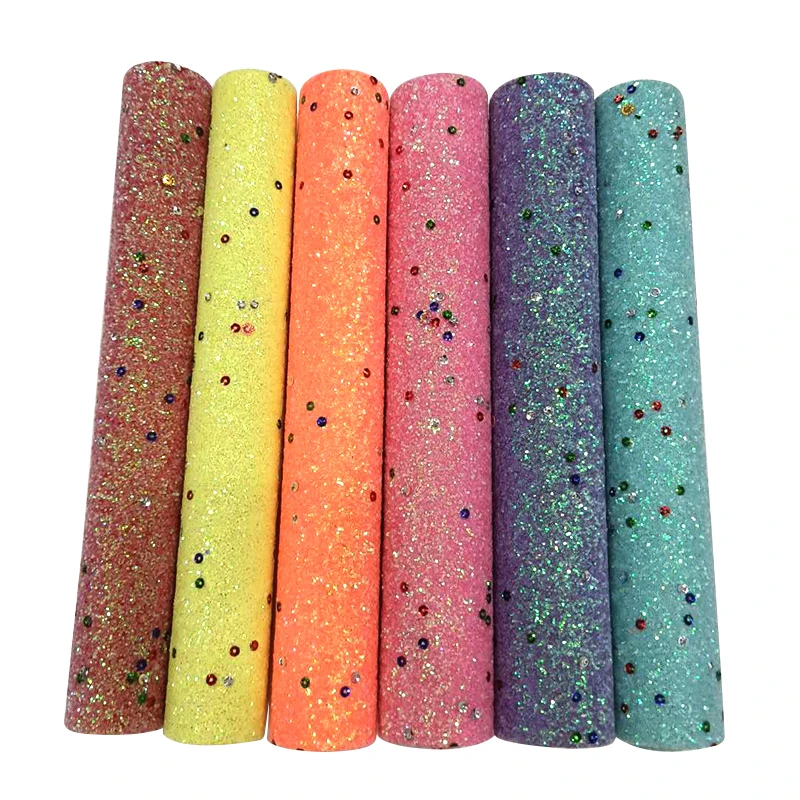 Colorful Sequins Sparkling Multicolored Chunky Glitter Faux Leather Fabric Sheet for Shoe/Bag/Hair Bow/DIY Accessories
Colorful Sequins Sparkling Multicolored Chunky Glitter Faux Leather Fabric Sheet for Shoe/Bag/Hair Bow/DIY Accessories