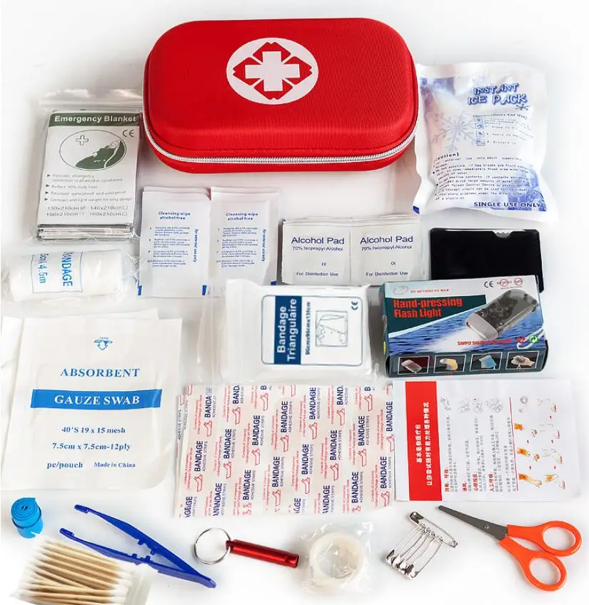 19 Items 45pcs Portable Travel Household Survival Kit Multi-Layer EVA First Aid Kit Outdoor Car Bag Emergency Kit
19 Items 45pcs Portable Travel Household Survival Kit Multi-Layer EVA First Aid Kit Outdoor Car Bag Emergency Kit