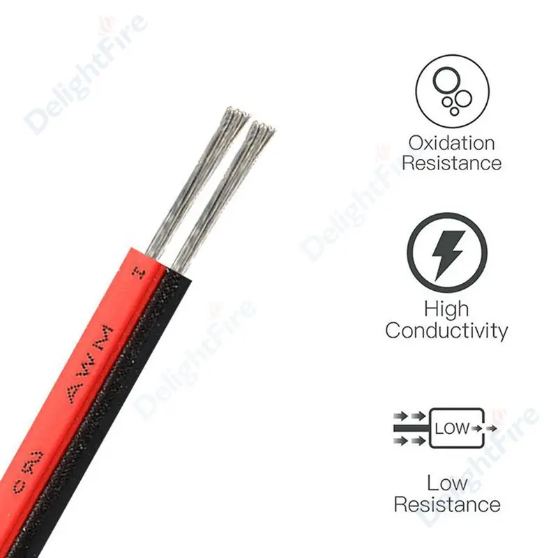 Электрический кабель 20/100 м 2 контактный провод для светодиодов ленточный 22AWG 12 В