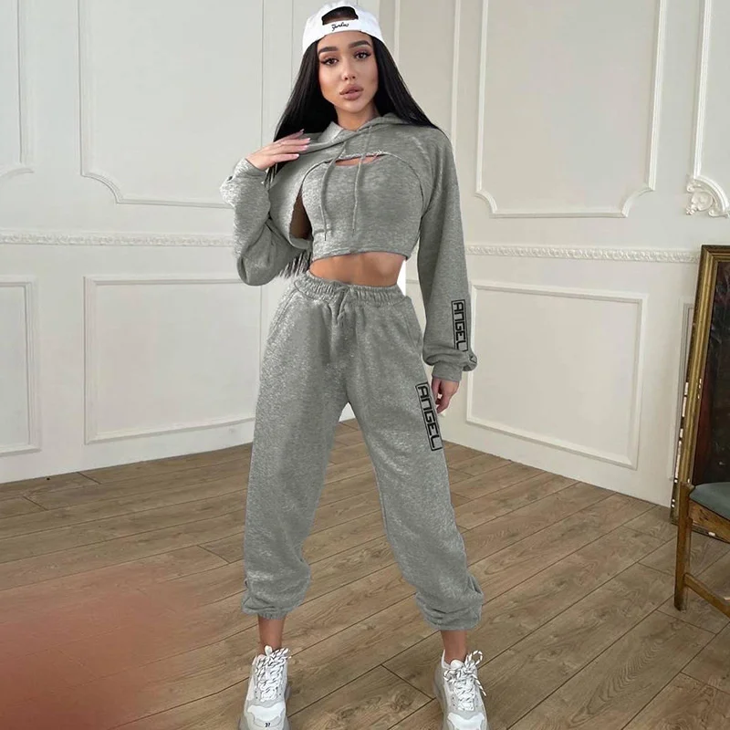 2021 Fashion Print Women 3 Piece Set Vintage Streetwear Hooded Sweatshirt Vest Pants Sets Autumn Causal Sports Women's Tracksuit
2021 Fashion Print Women 3 Piece Set Vintage Streetwear Hooded Sweatshirt Vest Pants Sets Autumn Causal Sports Women's Tracksuit