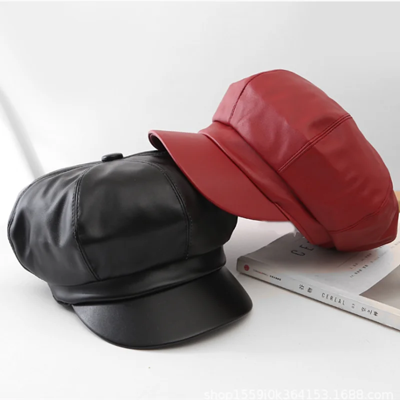 Fall Winter New Fashion Women Solid Color PU Leather Caps Octagonal Cap Casual Vintage Hats Newsboy Cap For Women Casquette
Fall Winter New Fashion Women Solid Color PU Leather Caps Octagonal Cap Casual Vintage Hats Newsboy Cap For Women Casquette