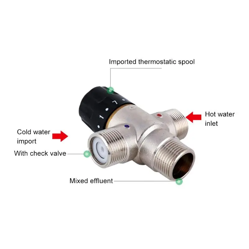 Thermostatic Mixing Valve 3/4" DN20 Solar Heater Thermostat TMV Thermostatic Mixing Valve Pipe Valve Building Pressure
Thermostatic Mixing Valve 3/4" DN20 Solar Heater Thermostat TMV Thermostatic Mixing Valve Pipe Valve Building Pressure