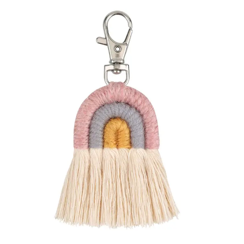 Weaving Rainbow Keychains Handmade Car Keychain Ladies Car Bag Charm Accessories
Weaving Rainbow Keychains Handmade Car Keychain Ladies Car Bag Charm Accessories
