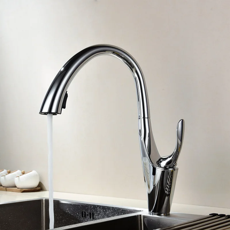 Copper pull-out kitchen faucet hot and cold dish basin sink faucet shower double outlet rotatable faucet
Copper pull-out kitchen faucet hot and cold dish basin sink faucet shower double outlet rotatable faucet