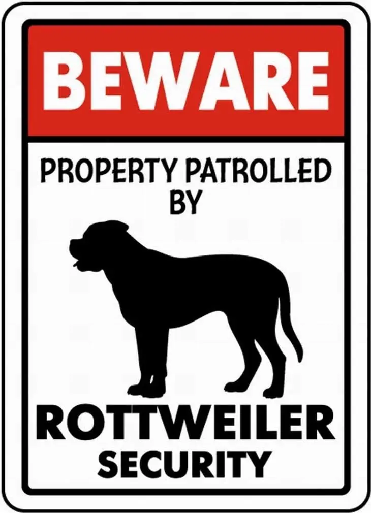 Property Patrolled by Rottweiler Security Safety Sign Notice Sign Warning Sign 8x12 Tin Metal
Property Patrolled by Rottweiler Security Safety Sign Notice Sign Warning Sign 8x12 Tin Metal