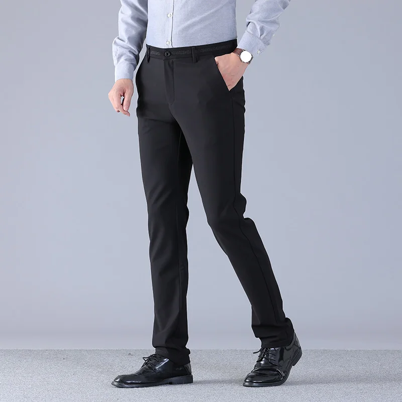 Brand Mens Pant Classics Casual Fashion Business Stretch trousers regular Straight Pant Black Big Size 42 44 
Brand Mens Pant Classics Casual Fashion Business Stretch trousers regular Straight Pant Black Big Size 42 44