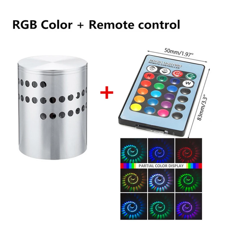RGB Spiral Hole LED Wall Light Effect Remote Controller Wall Lamp Wandlamp Colorful For Party Bar Lobby KTV Home Decoration
RGB Spiral Hole LED Wall Light Effect Remote Controller Wall Lamp Wandlamp Colorful For Party Bar Lobby KTV Home Decoration