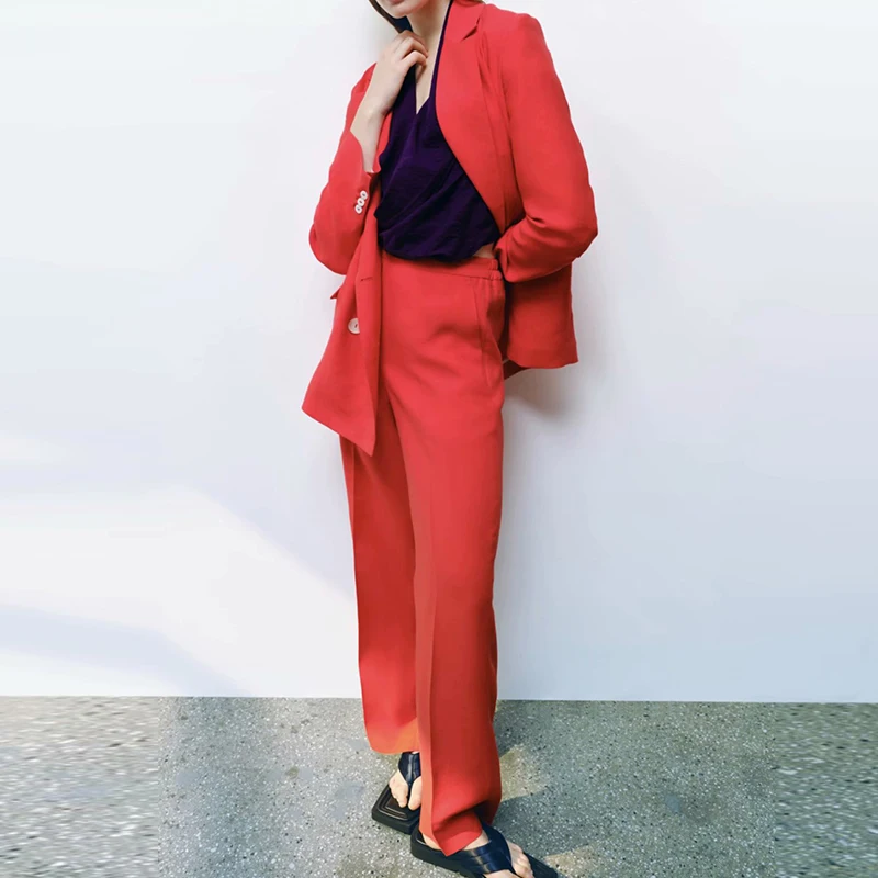 Women Autumn Casual Solid 2-piece Sets Suits 2021 ZA Loose Blazers Coats and Trousers Female Elegant OL Two-piece Set Clothes
Women Autumn Casual Solid 2-piece Sets Suits 2021 ZA Loose Blazers Coats and Trousers Female Elegant OL Two-piece Set Clothes