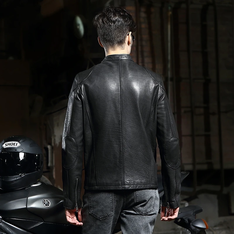 High quality mens genuine leather European motorcycle jacket spring autumn cowskin jaqueta masculina slim fit men
High quality mens genuine leather European motorcycle jacket spring autumn cowskin jaqueta masculina slim fit men