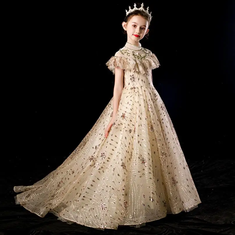 High-End Sequined Stitching Girls Evening Gown Kids Catwalk Trailing Princess Dress For Girl Birthday Party Gown Vestidos L535
High-End Sequined Stitching Girls Evening Gown Kids Catwalk Trailing Princess Dress For Girl Birthday Party Gown Vestidos L535