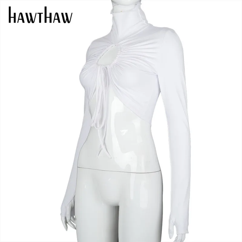 Hawthaw Women Autumn Winter Long Sleeve Hollow Out Pleated Bandage White Female T Shirt Short Tops 2020 Fall Clothes Streetwear
Hawthaw Women Autumn Winter Long Sleeve Hollow Out Pleated Bandage White Female T Shirt Short Tops 2020 Fall Clothes Streetwear