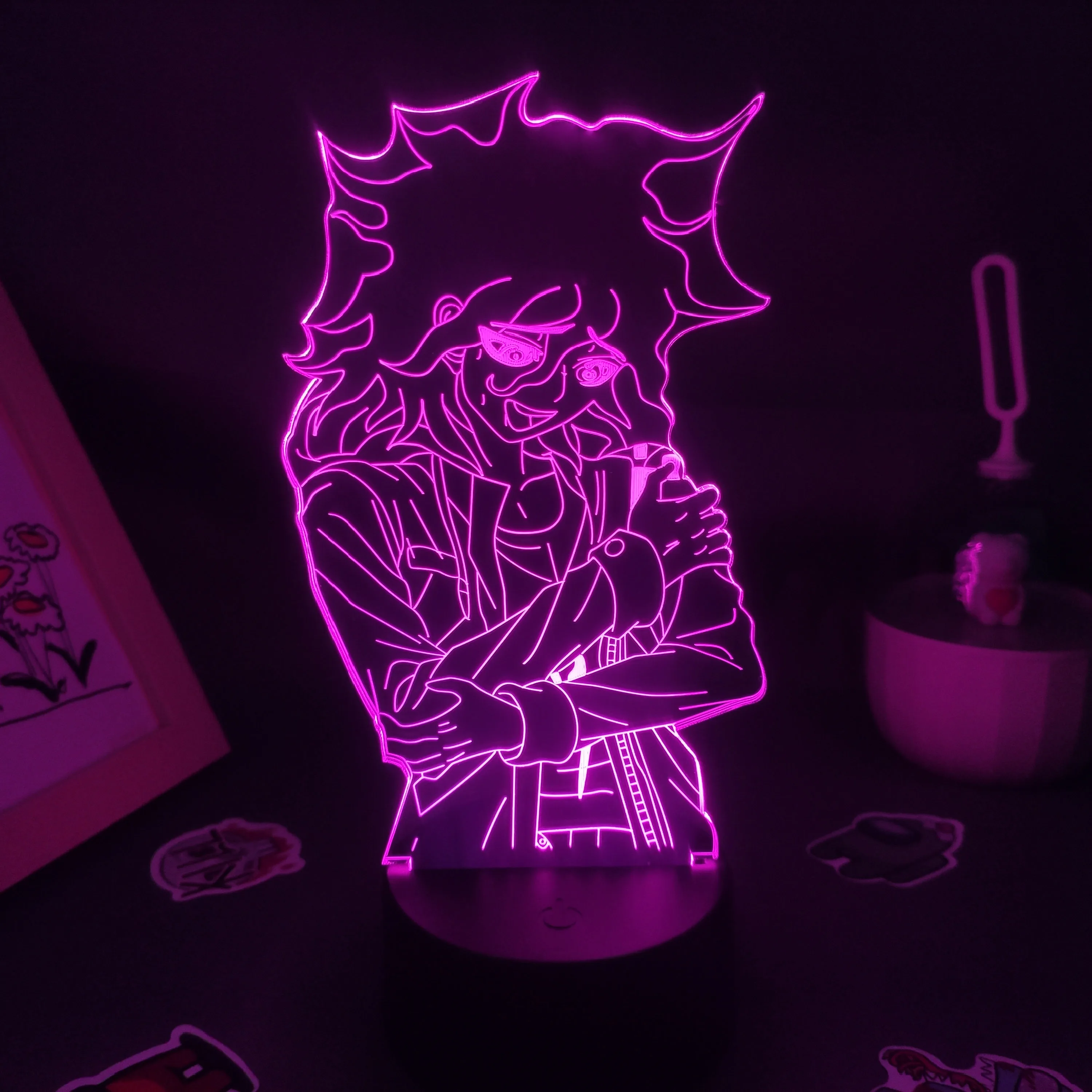 

Danganronpa Anime Figure V3 Nagito Komaeda 3D Led Night Lights Neon Birthday Gifts For Friends RGB Game Lamp Bedroom Table Decor