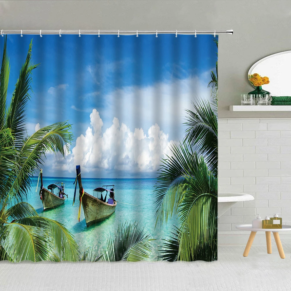 Ocean Scenery Shower Curtain Blue Sea Water Dolphin Coconut Tree Seaside Holiday Landscape Bathroom Screen Fabric Hooks Curtains
Ocean Scenery Shower Curtain Blue Sea Water Dolphin Coconut Tree Seaside Holiday Landscape Bathroom Screen Fabric Hooks Curtains