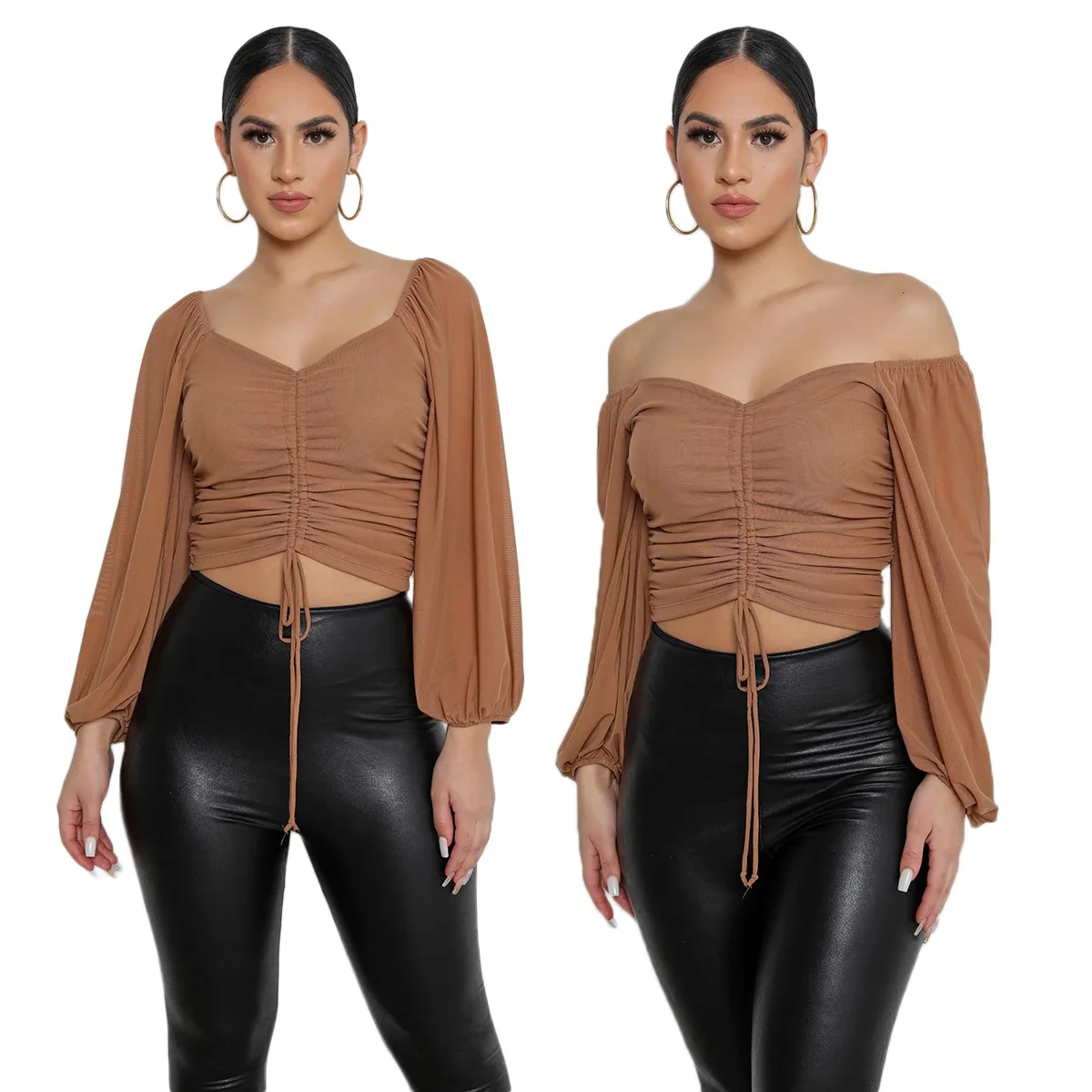 European and American fashion solid color mesh one-shoulder sexy women's blouse
European and American fashion solid color mesh one-shoulder sexy women's blouse