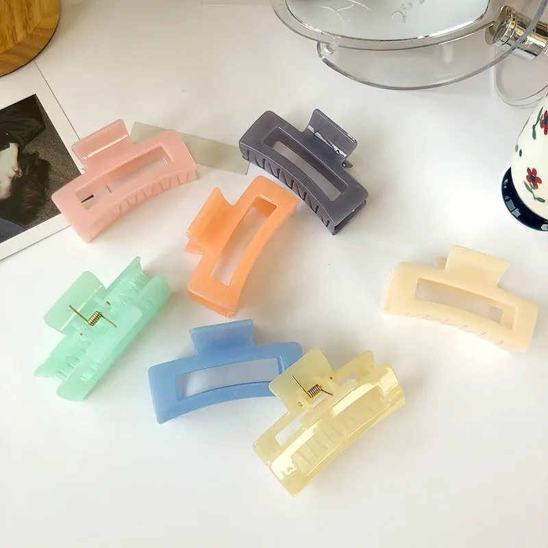 Candy Color Rectangle Hollow Claw Hairpin Headdress Female Acrylic Geometric Solid Color Large Hairpin Hair Accessories
Candy Color Rectangle Hollow Claw Hairpin Headdress Female Acrylic Geometric Solid Color Large Hairpin Hair Accessories