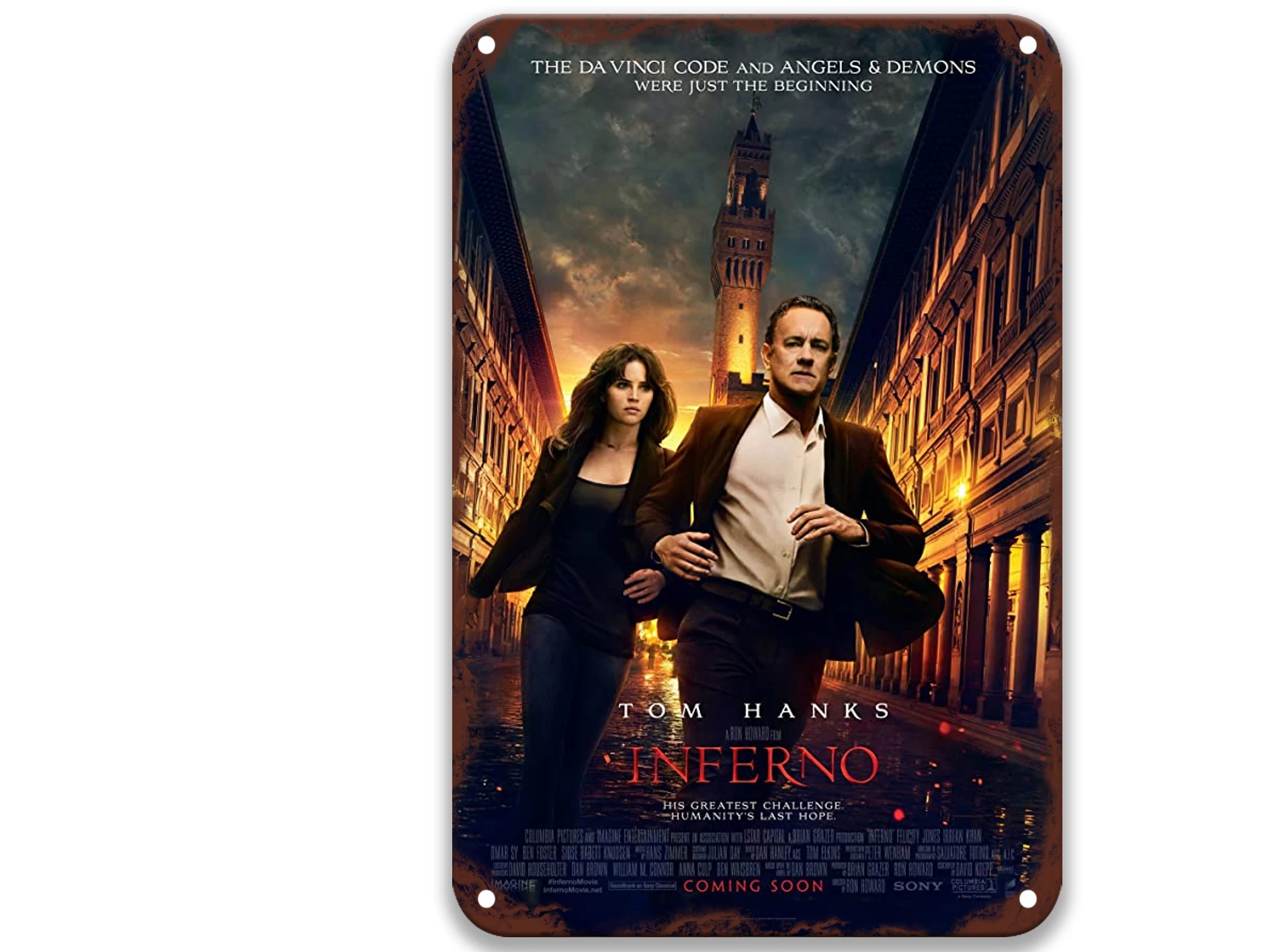 Inferno (I) (2016) Post-modern Tin Signs Movies American Style Hanging Wall Decor for Wood Wall Decor 8x12 Inches
Inferno (I) (2016) Post-modern Tin Signs Movies American Style Hanging Wall Decor for Wood Wall Decor 8x12 Inches