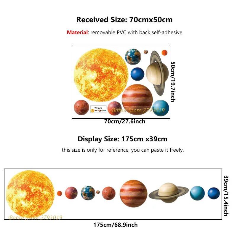 Solar System Planets Wall Stickers for Kids Room Living Room Home Decoration Wall Decal Home Decor Baby Nursery Wall Decoration
Solar System Planets Wall Stickers for Kids Room Living Room Home Decoration Wall Decal Home Decor Baby Nursery Wall Decoration