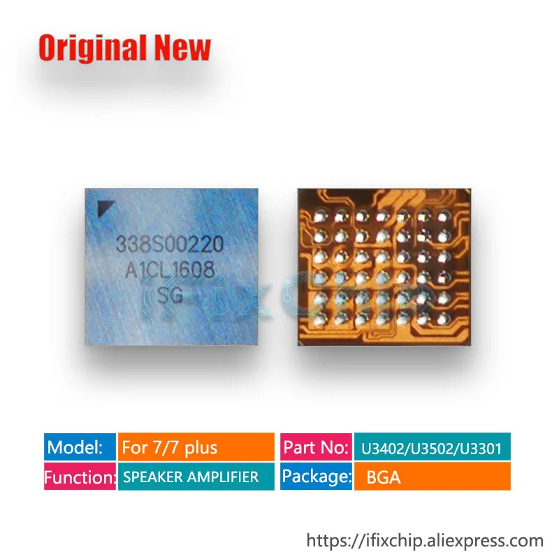 50pcs/lot Audio IC 338S00220 for iphone 7/7plus North/South Speaker Amplifier/ARC Driver IC Chip
50pcs/lot Audio IC 338S00220 for iphone 7/7plus North/South Speaker Amplifier/ARC Driver IC Chip