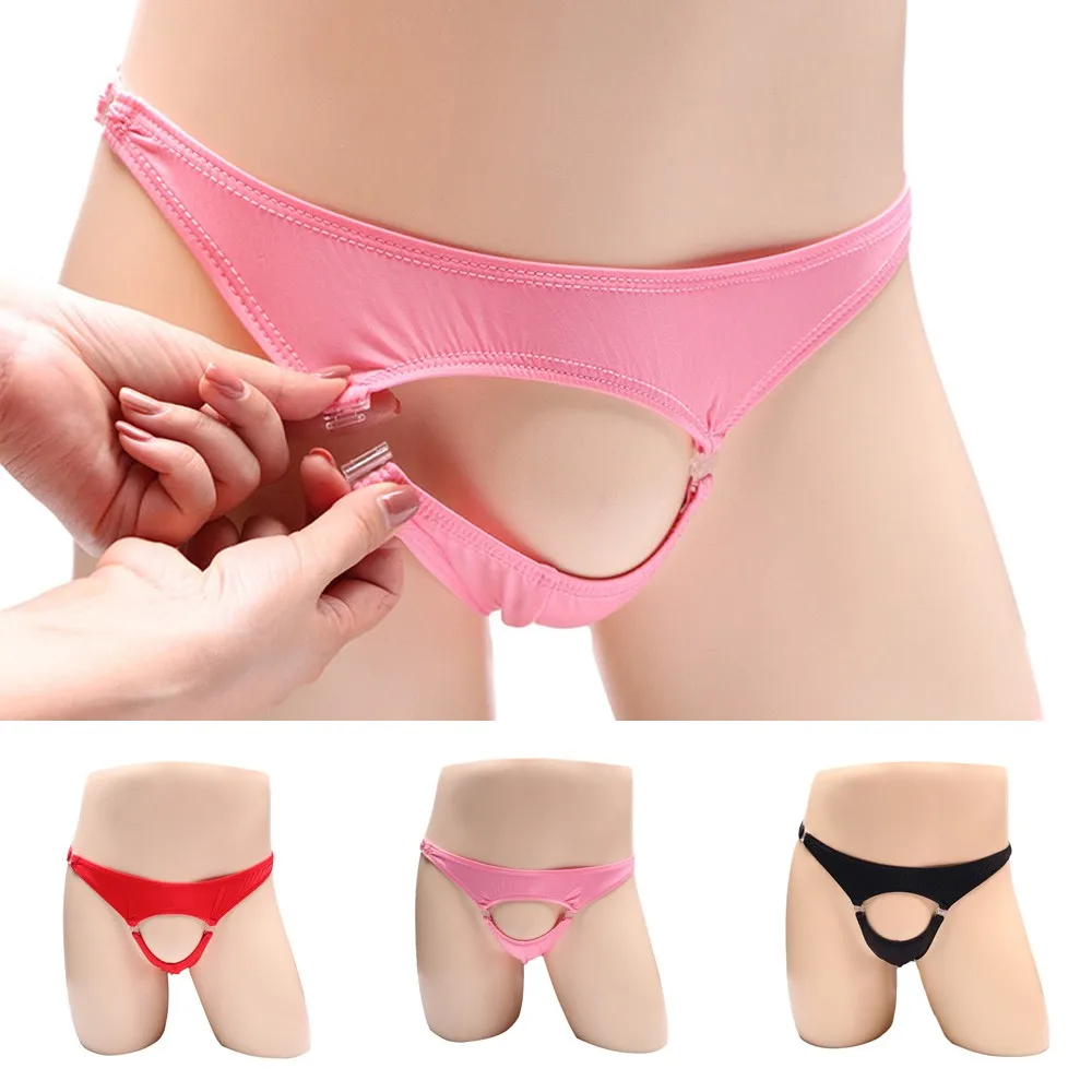 Men Briefs Low-Rise Sissy Bikini Briefs Ice Silk Sexy Thong Underwear With Hole Personalized Free Take Off Unbuttoned T-pants
Men Briefs Low-Rise Sissy Bikini Briefs Ice Silk Sexy Thong Underwear With Hole Personalized Free Take Off Unbuttoned T-pants