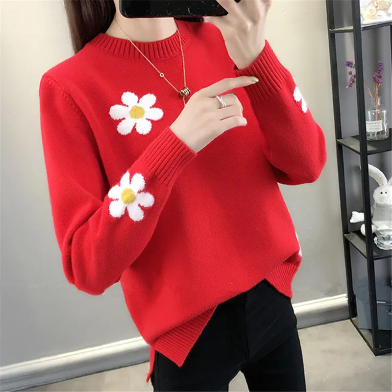 Autumn Fashion Embroidery Flowers Knit Sweater Women Tops Loose Short Jumper Ladies O-Neck Long Sleeve Knitted Pullover Female
Autumn Fashion Embroidery Flowers Knit Sweater Women Tops Loose Short Jumper Ladies O-Neck Long Sleeve Knitted Pullover Female