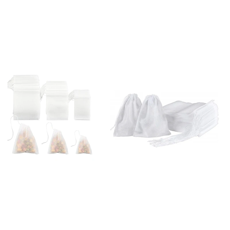 300X Tea Filter Bags Disposable Drawstring (Mixed Sizes) & 200X Teabags 8X12cm Empty Disposable Tea Bags With String
300X Tea Filter Bags Disposable Drawstring (Mixed Sizes) & 200X Teabags 8X12cm Empty Disposable Tea Bags With String