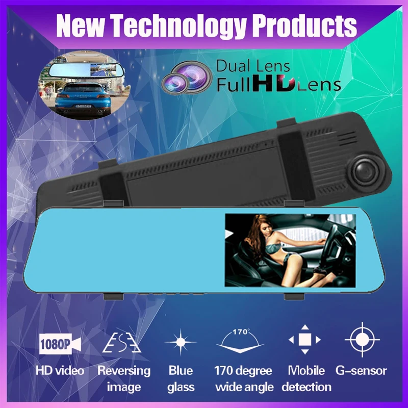 Full HD 1080P Автомобильный видеорегистратор, автомобильная камера 4,5 дюйма, зеркало заднего вида, цифровой видеорегистратор, двойной объектив, з...
Full HD 1080P Автомобильный видеорегистратор, автомобильная камера 4,5 дюйма, зеркало заднего вида, цифровой видеорегистратор, двойной объектив, з...