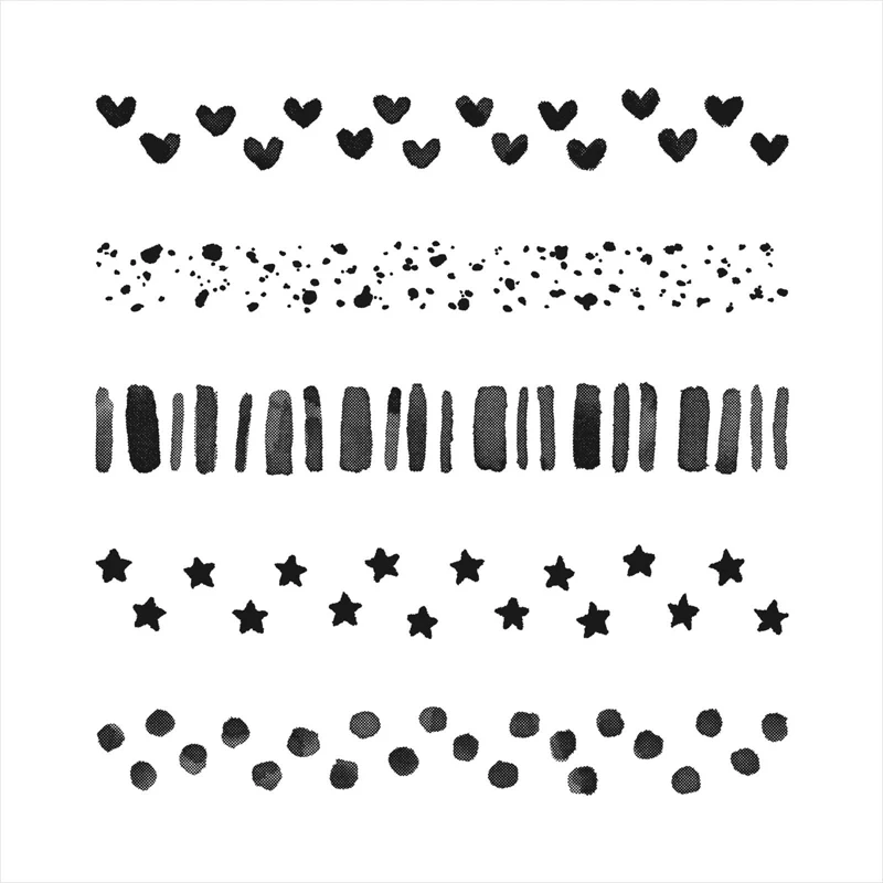 Borders to Backgrounds Stamp Set Polka Dots, Stripes, Stars Transparent Clear Stamps for DIY Scrapbooking Cards Crafts 2021 New
Borders to Backgrounds Stamp Set Polka Dots, Stripes, Stars Transparent Clear Stamps for DIY Scrapbooking Cards Crafts 2021 New
