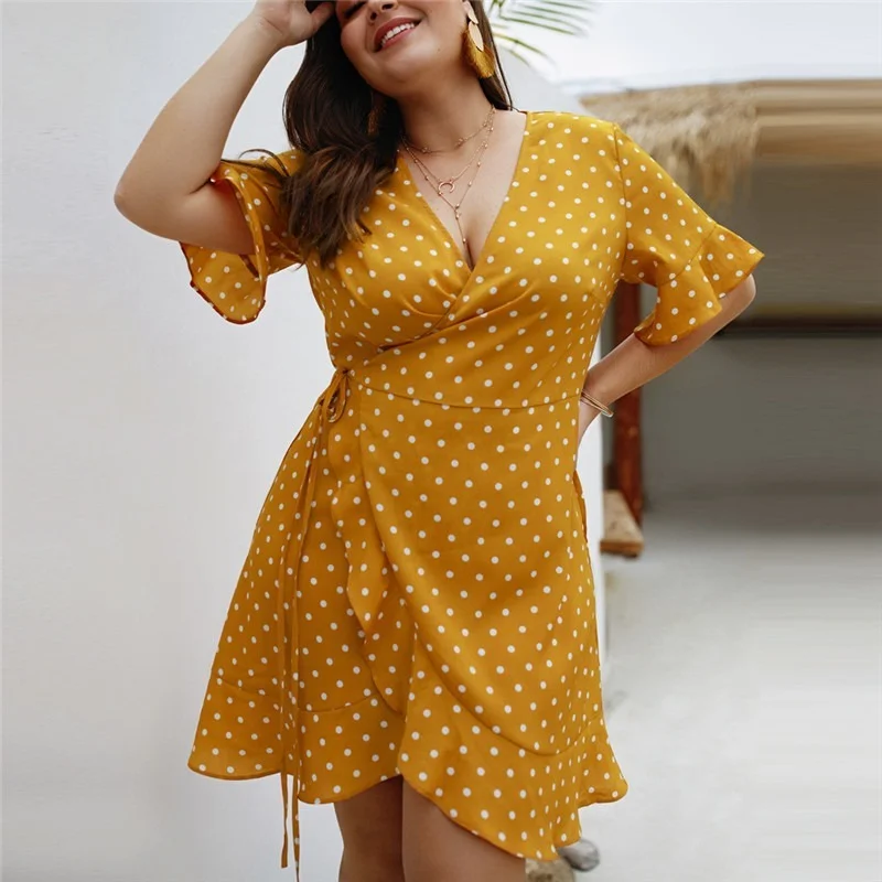 2021 Ladies Summer Dress Polka Dot Bohemian Beach Dress Ladies Beach Holiday Dress Casual Short Sleeve V-neck Sun Dress XL
2021 Ladies Summer Dress Polka Dot Bohemian Beach Dress Ladies Beach Holiday Dress Casual Short Sleeve V-neck Sun Dress XL