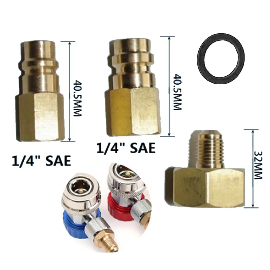 Refrigerant Bottle Adapter Set For Converting R12 To R134a Refrigerant LP HP Connection W21.8 To 1/4'' SAE
Refrigerant Bottle Adapter Set For Converting R12 To R134a Refrigerant LP HP Connection W21.8 To 1/4'' SAE