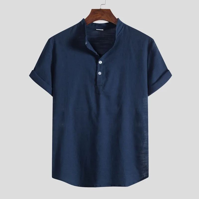 Men's Clothing 2021 Spring Autumn New European American Solid Color Loose Stand-up Collar Short-sleeved Shirt Men
Men's Clothing 2021 Spring Autumn New European American Solid Color Loose Stand-up Collar Short-sleeved Shirt Men
