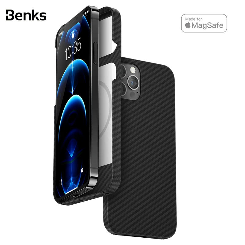 Benks Magsafe Certification Aramid Fiber Phone Case For iPhone 12 13 Mini Pro Max Magnetic Ultra-Thin Anti-Drop Protective Cover
Benks Magsafe Certification Aramid Fiber Phone Case For iPhone 12 13 Mini Pro Max Magnetic Ultra-Thin Anti-Drop Protective Cover